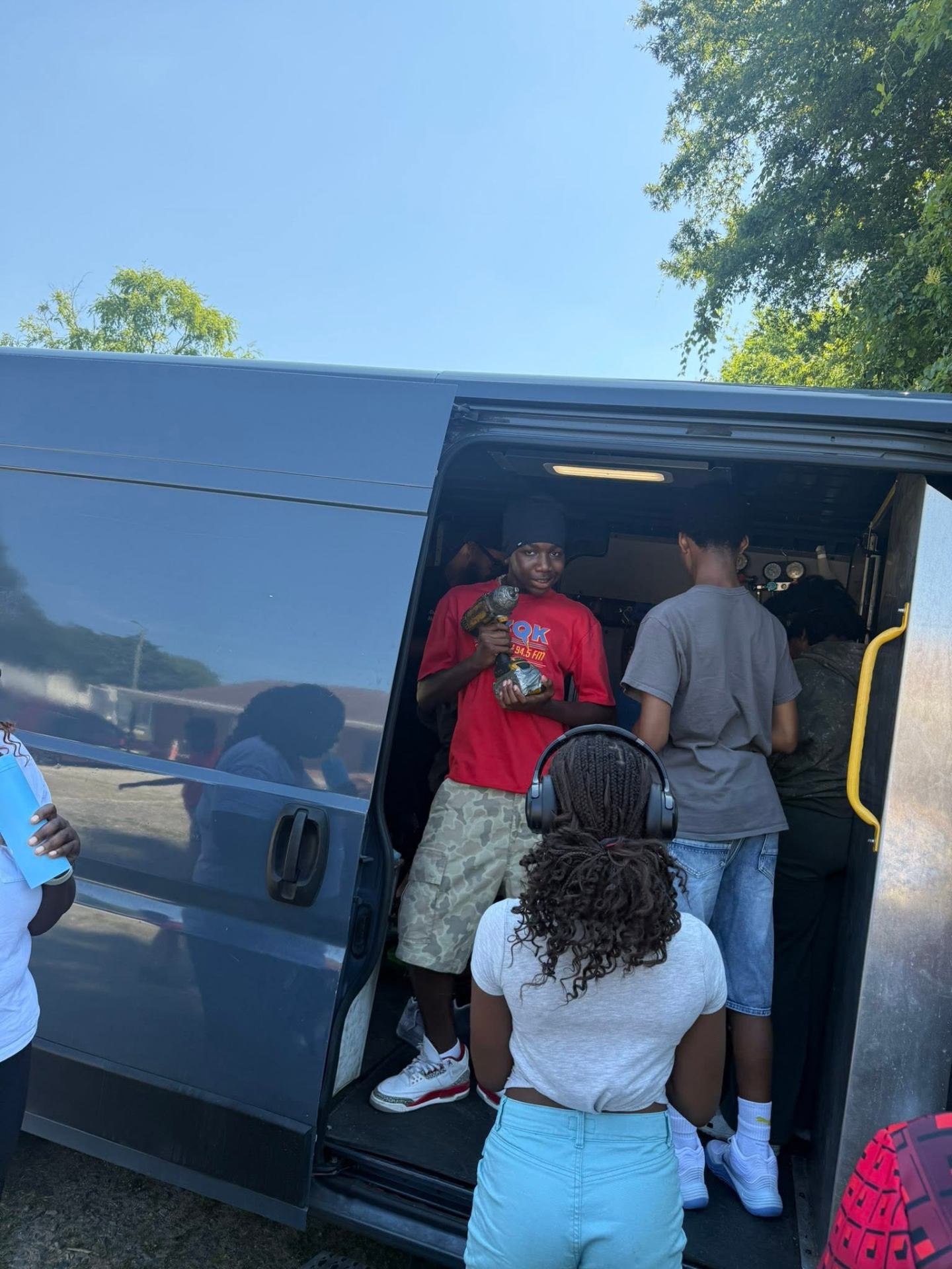 African American students engaged in hands-on STEM learning